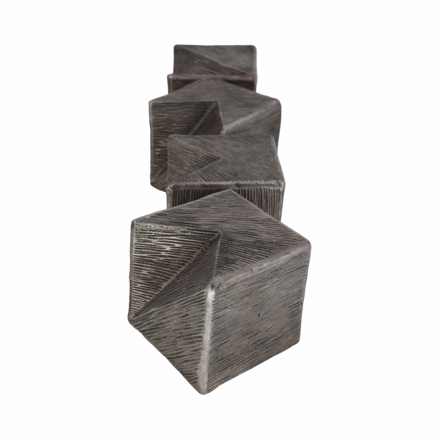 25" Lyon Large Silver Cube Statuary