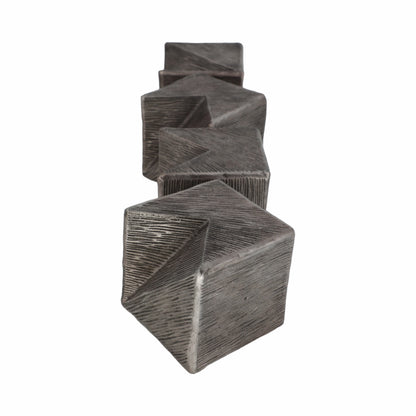 25" Lyon Large Silver Cube Statuary