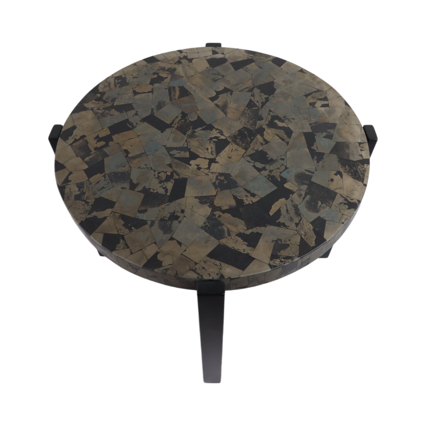 24"livio Pyrite Semi-precious Stne&wood Accent Tbl