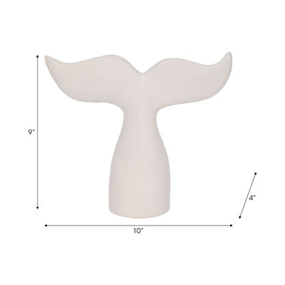 10" Textured Whale Tail, White