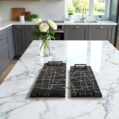 S/2 18/22" Pratt Black Resin Trays