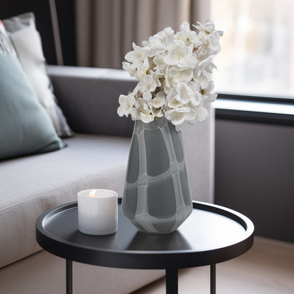 EV19697-02  15" KATRINA GRAY SWIRL MEDIUM GLASS VASE( Sagebrook Home  )