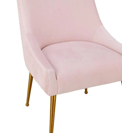 Beatrix Pleated Blush Velvet Side Chair