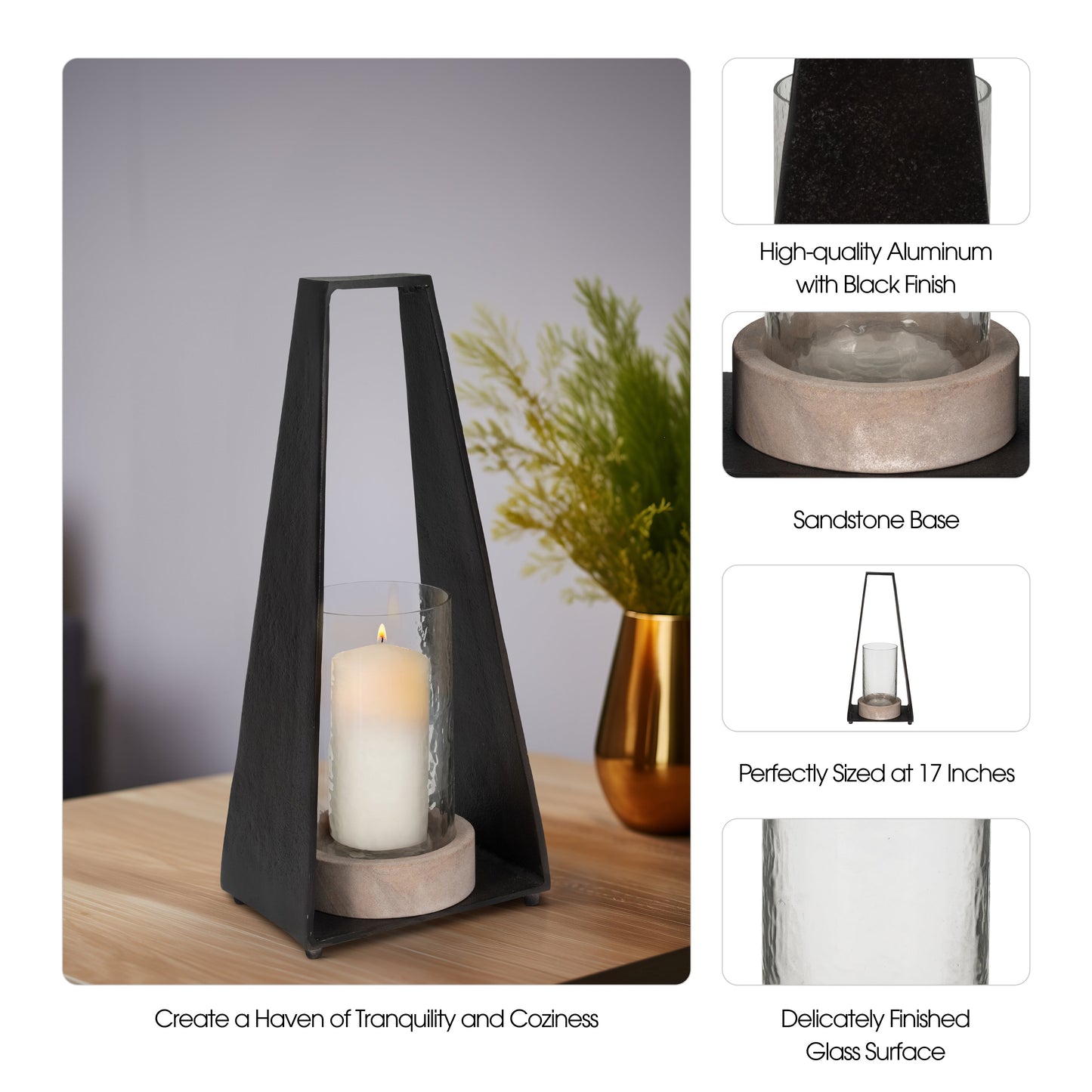 17"MAVERICK SMALL METAL & SANDSTONE HURRICANE, BLA