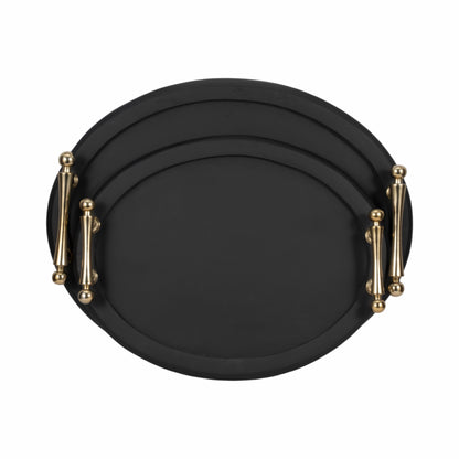 S/2 25/29" Cylde Wood Trays, Black