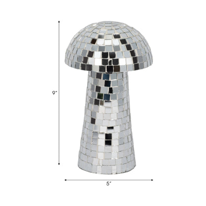 9" Mosaic Mushroom, Silver