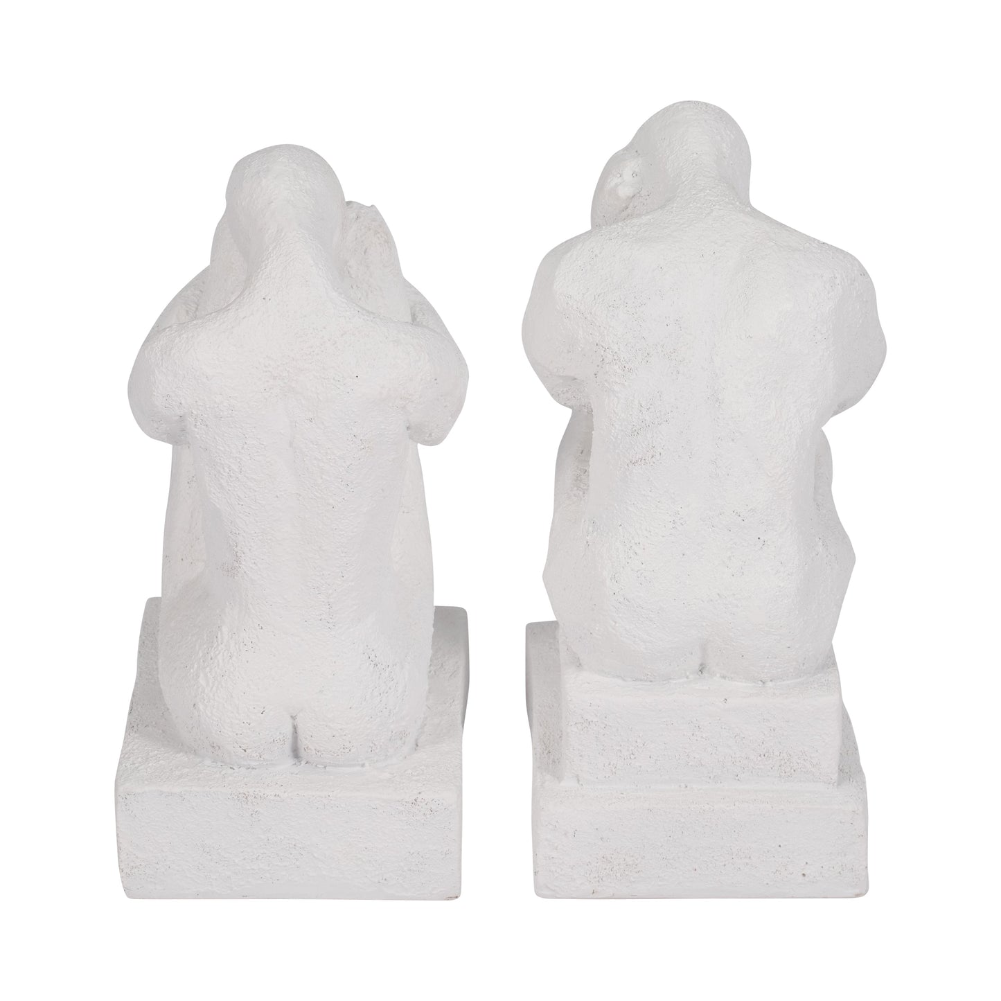 S/2 7" Thinking Man Bookends, White