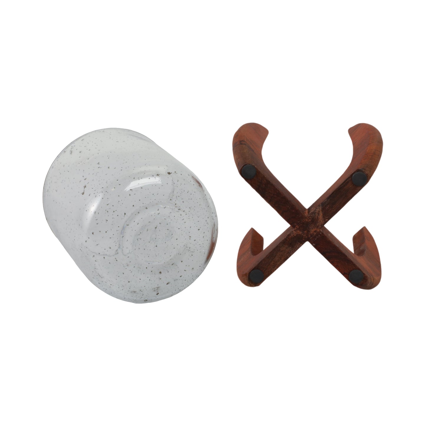 Glass, 8" Votive Holder W/ Base, Brown/clear