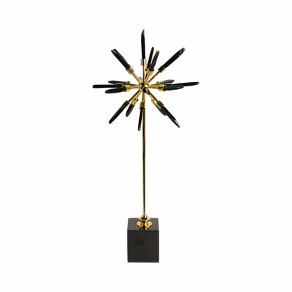 21" Darra Large Black Stone Starburst Statuary