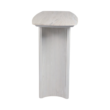 EV21206-03 |60"catalina Travertine&fluted Wood Console Tble/kd