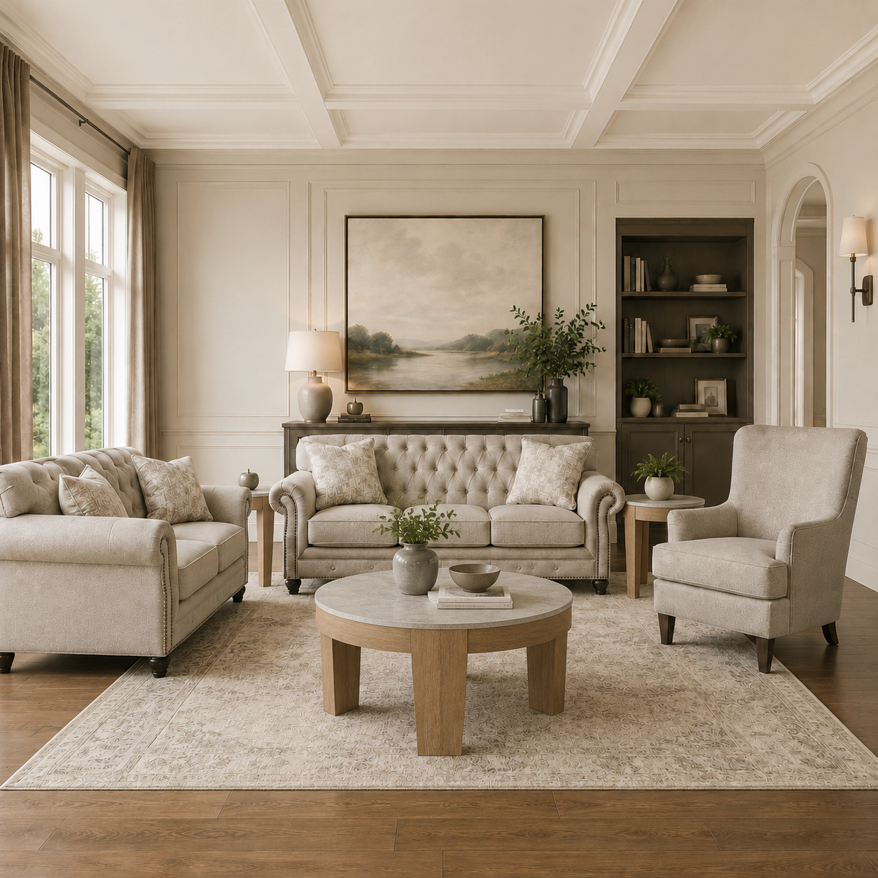 Katahdin Sofa Set with Free Guystone Table (Set of 3)