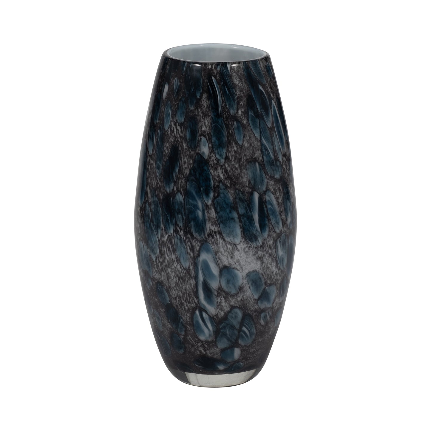 EV19442-02  11" AMALDA LARGE BLUE GLASS VASE( Sagebrook Home  )
