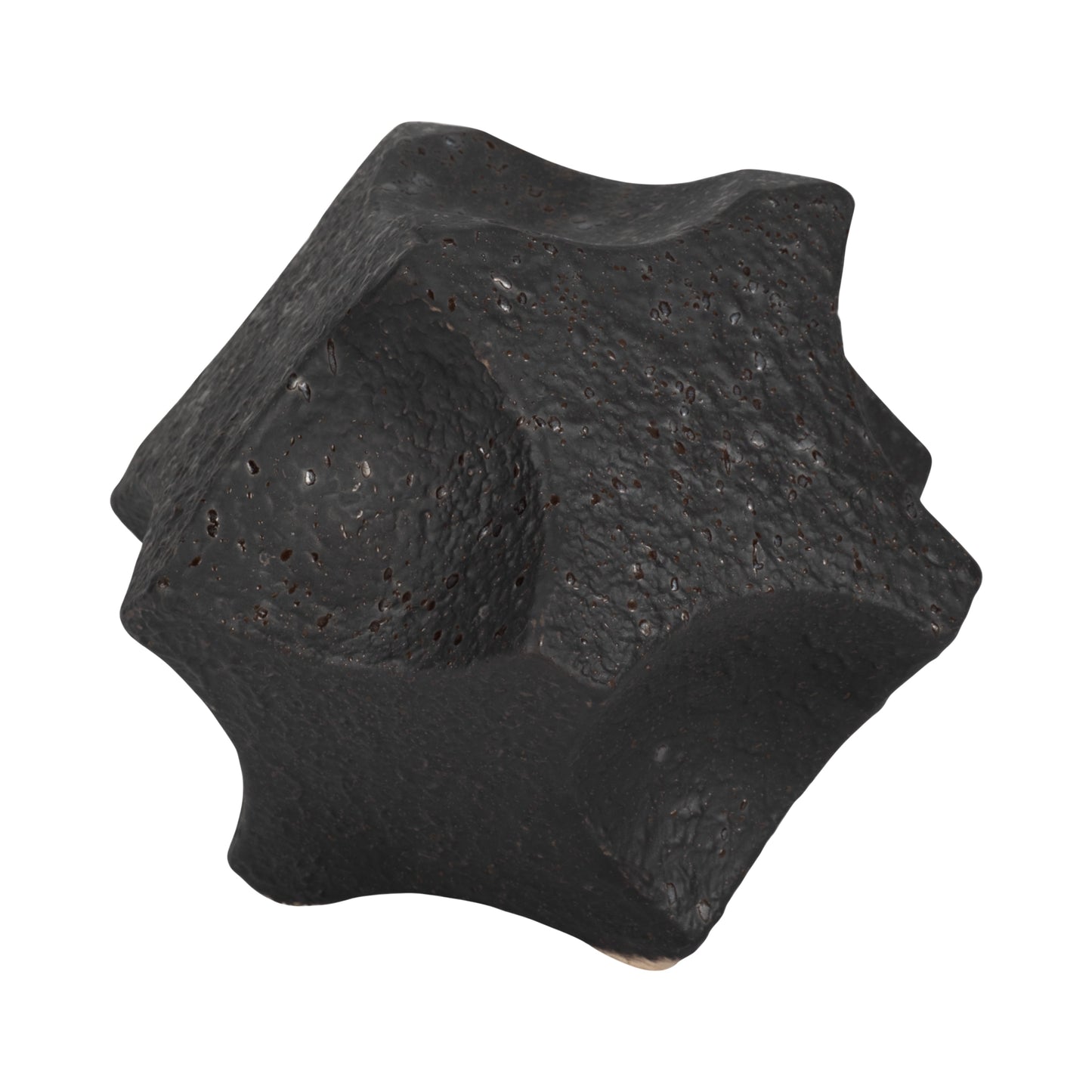 7" Textured Geometric Orb, Black