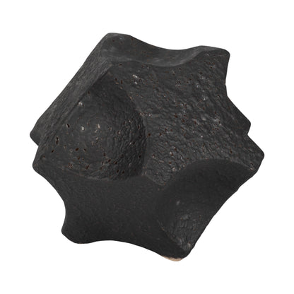 7" Textured Geometric Orb, Black