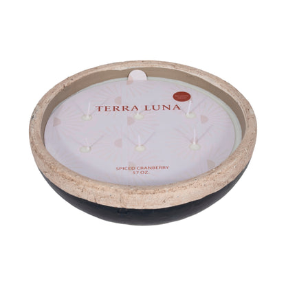 12" 57 Oz Spiced Cranberry Bowl Candle, Dark Blue