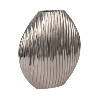 EV19178-02 |Metal, 13" Forli Medium Silver Vase
