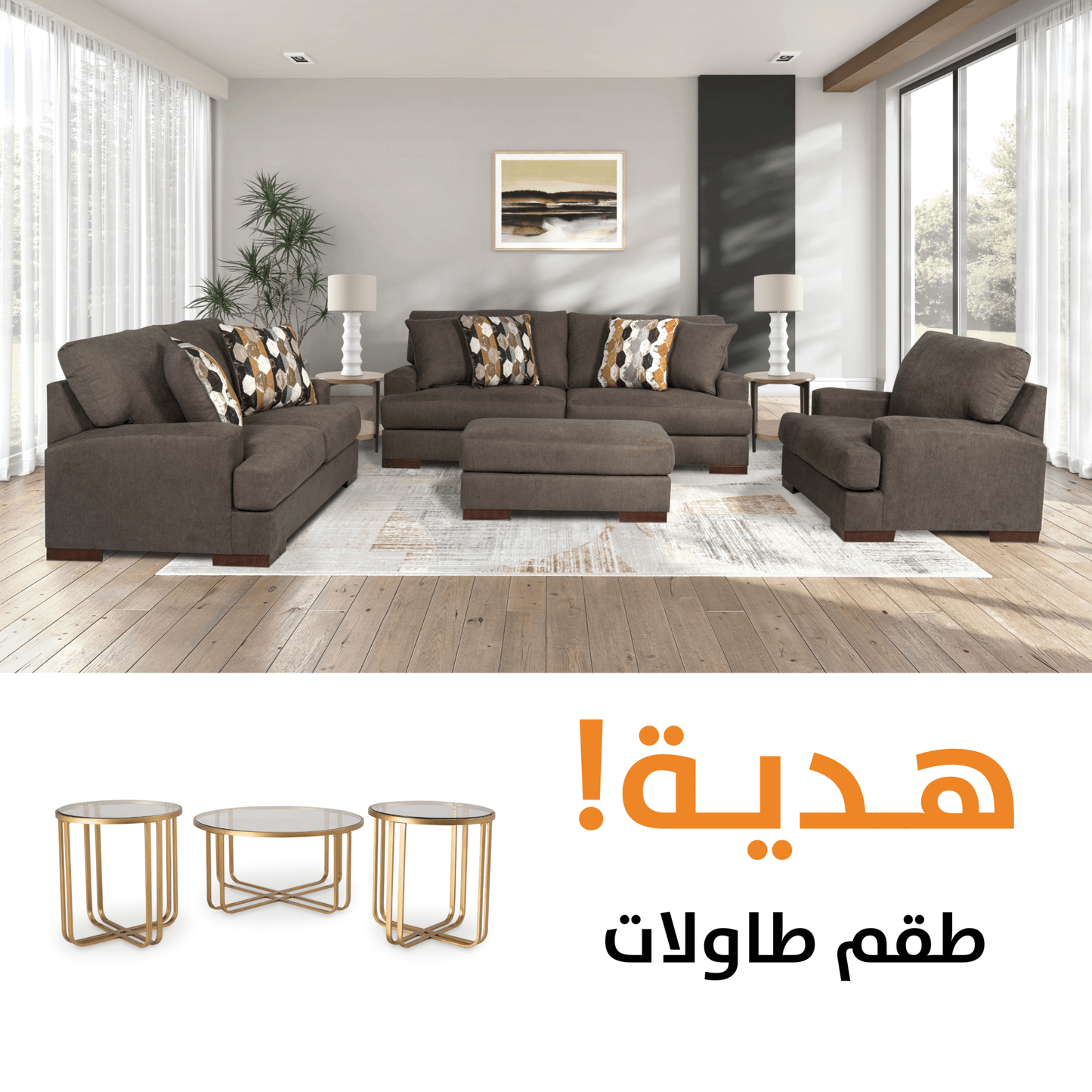 Caretti Sofa Set with  Milloton Table (Set of 3) offer