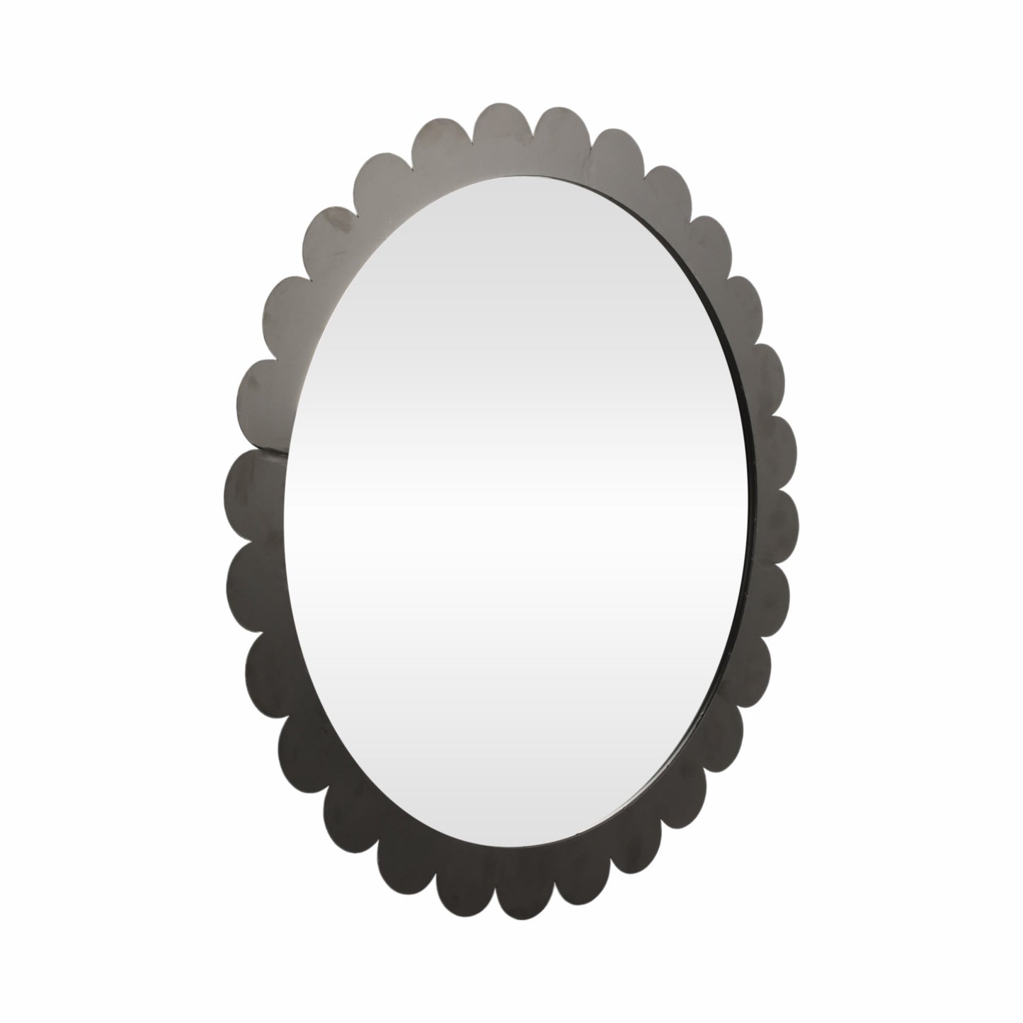 20595 |34" Scallop Border Mirror, Black