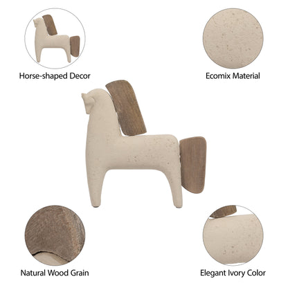 Ecomix, 14" Horse Deco, Ivory