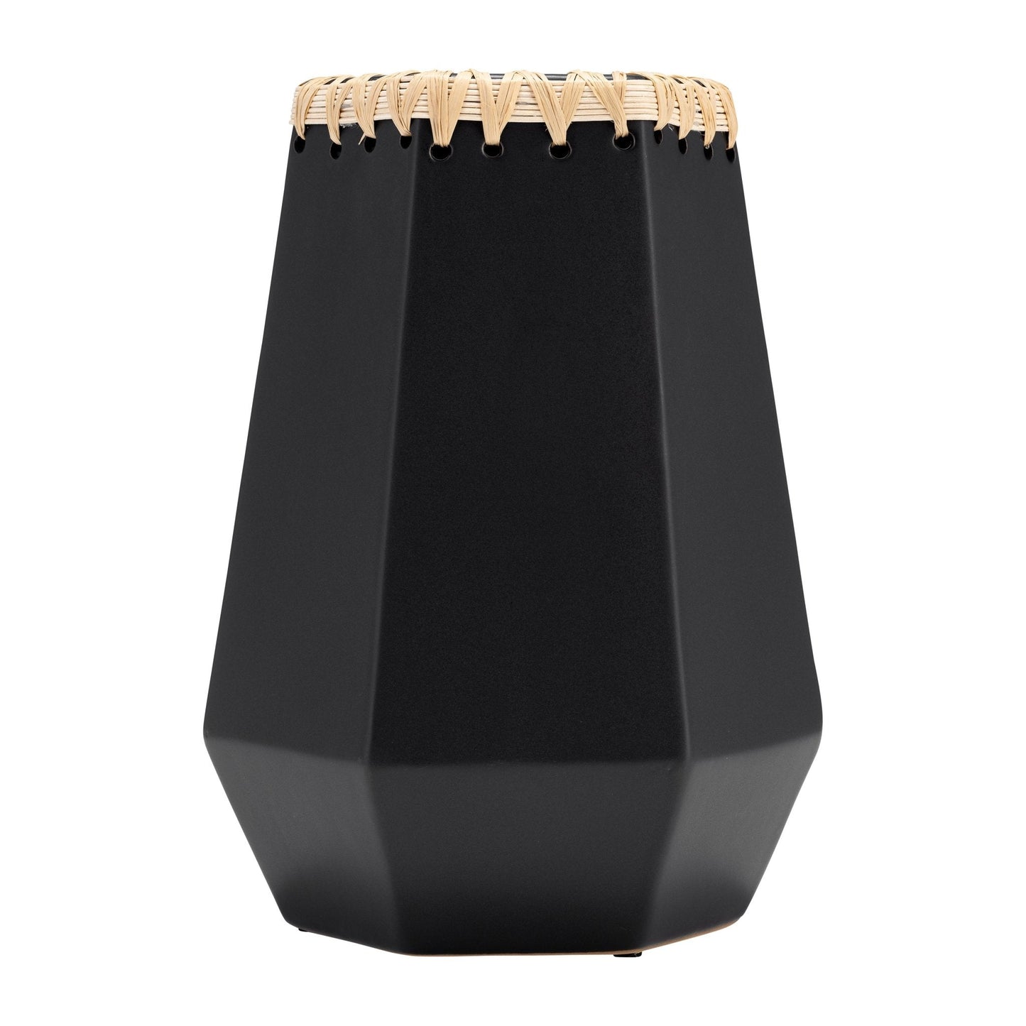 CER, 11"H VASE W/ WEAVING, BLACK