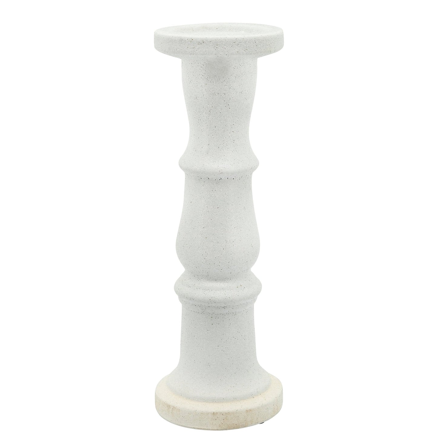 14506-07 |CERAMIC 16" CANDLE HOLDER, BEIGE FADE MATT