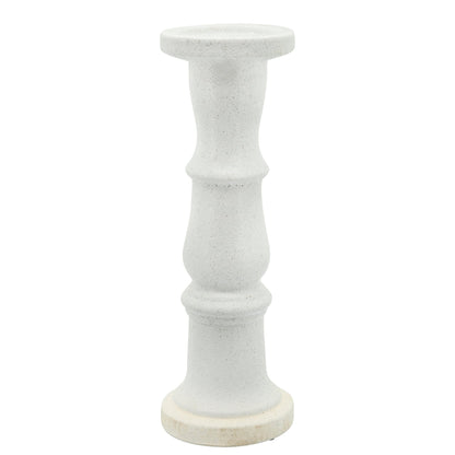 14506-07 |CERAMIC 16" CANDLE HOLDER, BEIGE FADE MATT