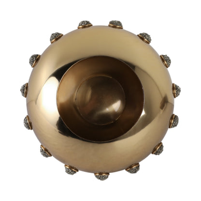 10" Adalyn Pyrite Stone And Steel Bowl