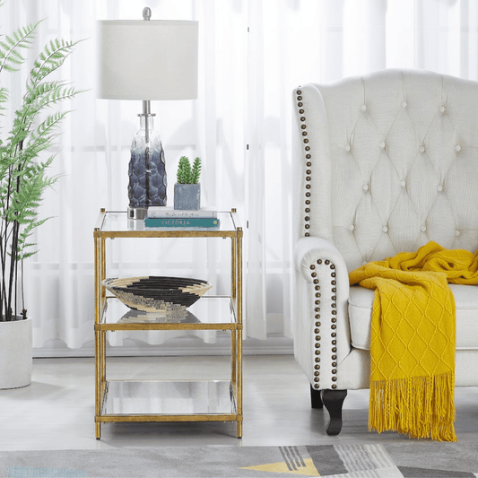 Champagne metal Side TABLE
