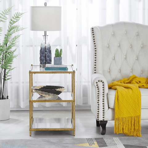 Champagne metal Side TABLE