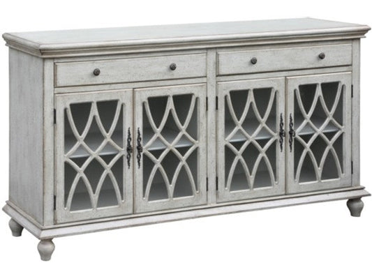 Paxton Pale Grey Console Table with Removable Shelves and Drawers