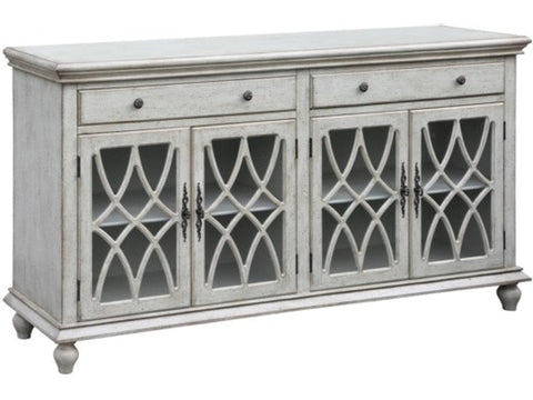 Paxton Pale Grey Console Table with Removable Shelves and Drawers