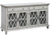 Paxton Pale Grey Console Table with Removable Shelves and Drawers