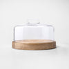 Cylindrical Glass Cloche With Wooden Base