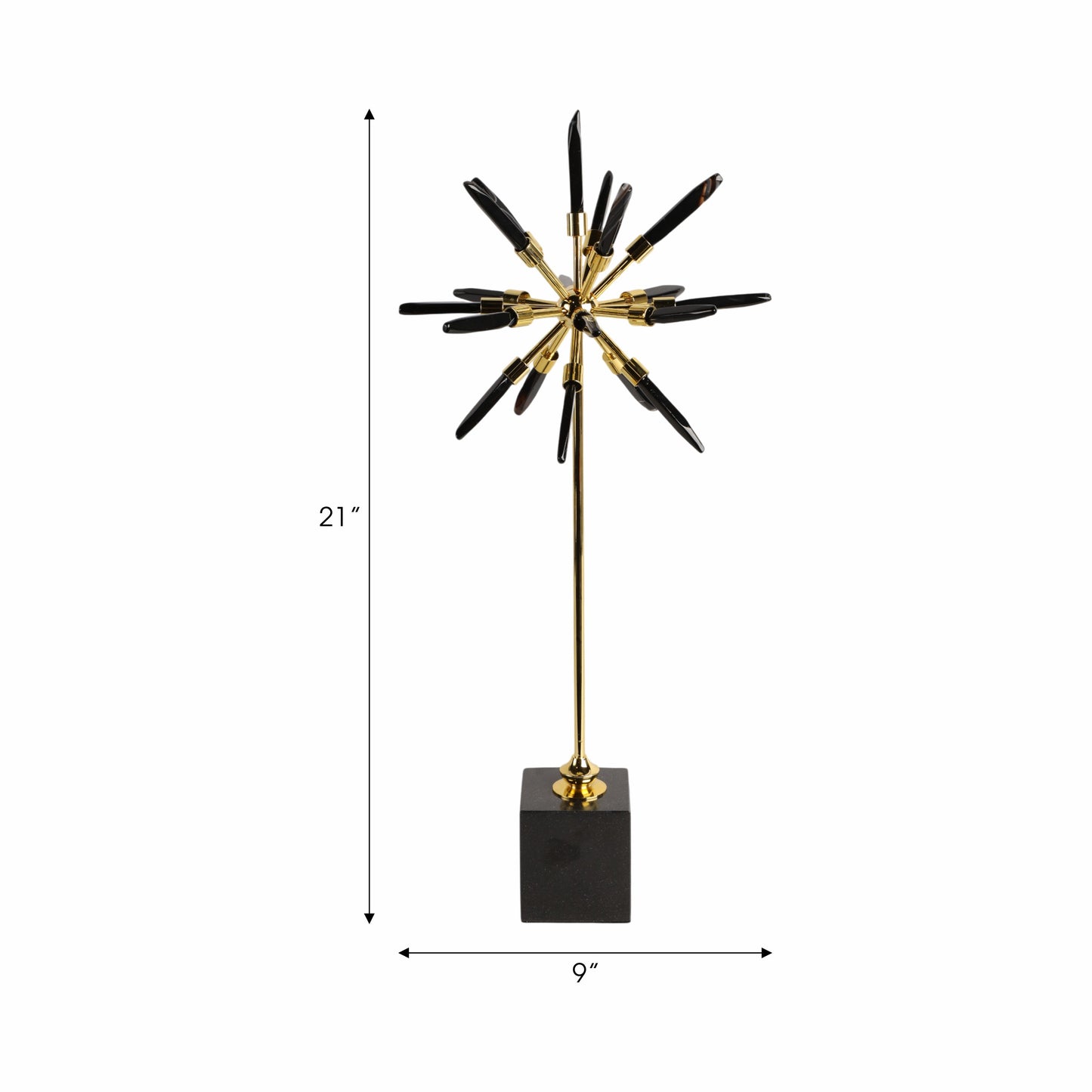 21" Darra Large Black Stone Starburst Statuary