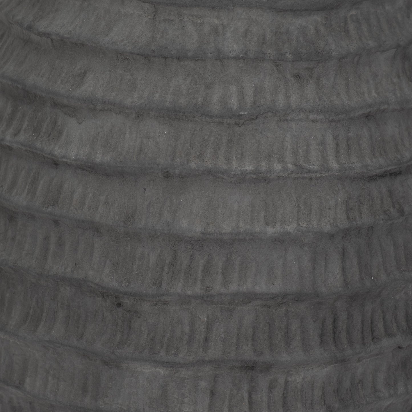 15" Faded Ribbed Bulbous Vase, Black