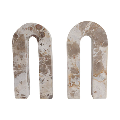 S/2 12" Pompano Beige Marble Arches