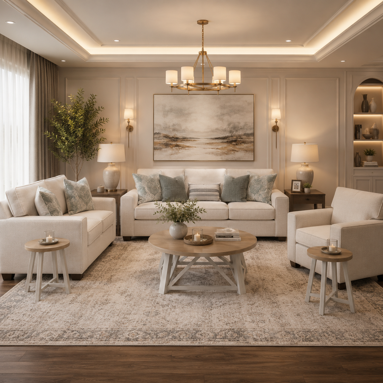 Ashley Homestore|Padova Lyndeboro Sofa Set with Free Fawndell Occasional Table Set (3/CN)