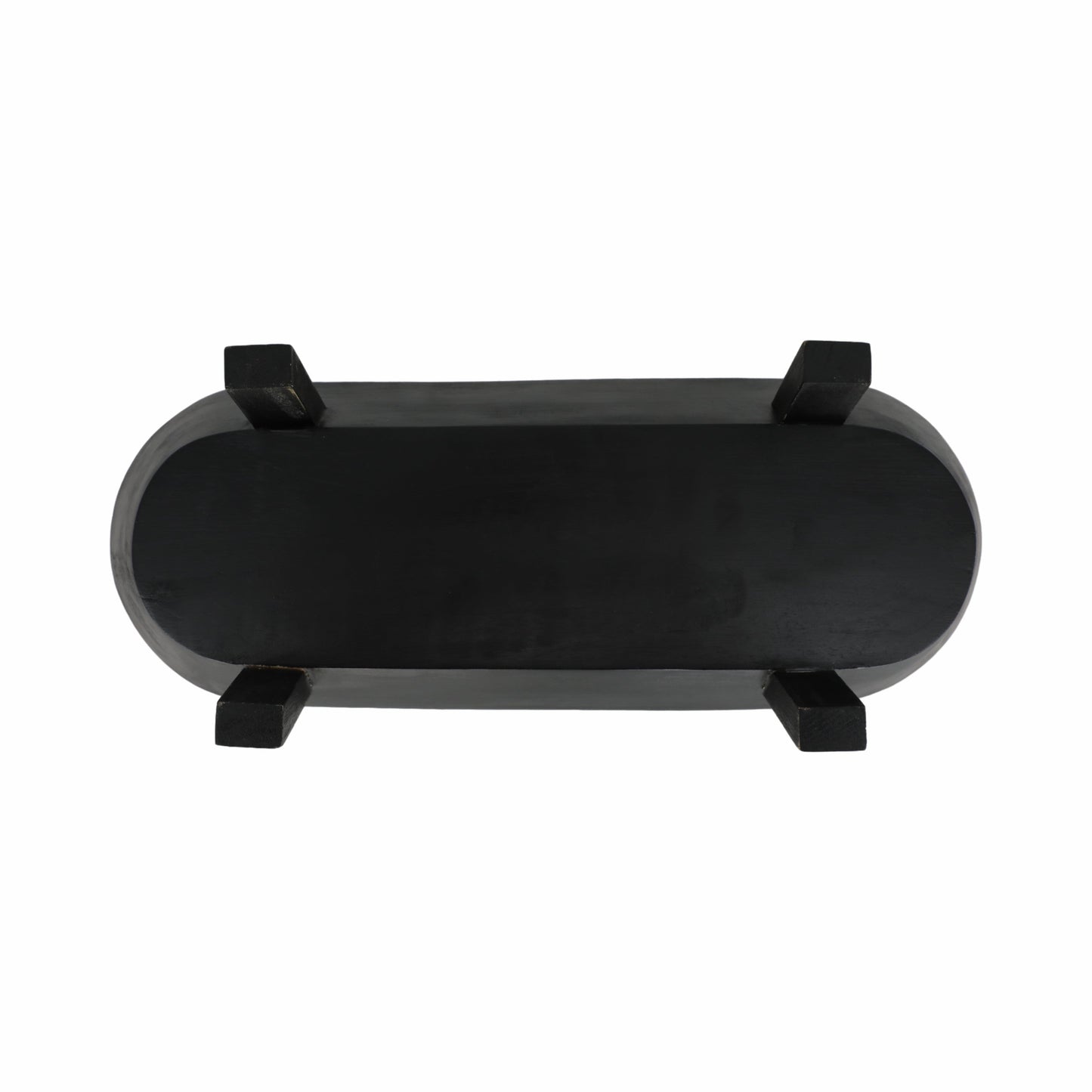 16" Footed Oval Bowl, Black