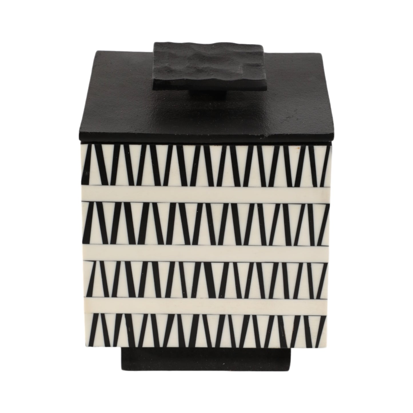 S/2 7/10" Gobiel Black & White Resin Boxes