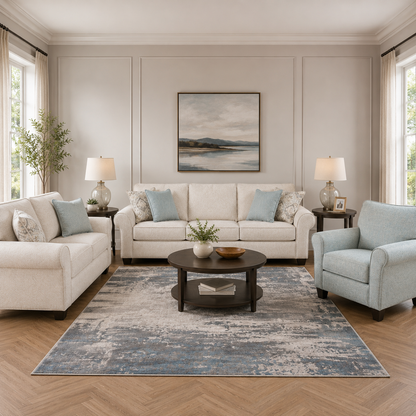 Monumental Sofa Set with Free Modern Rug