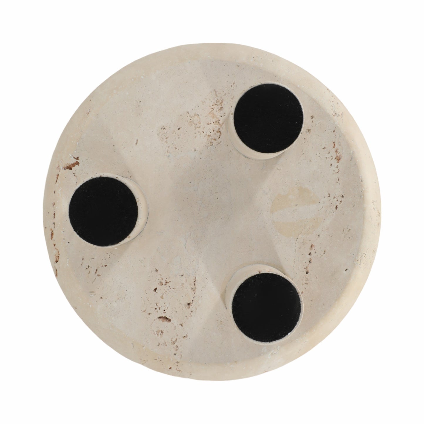 10" TRAVERTINE FOOTED BOWL, TAN