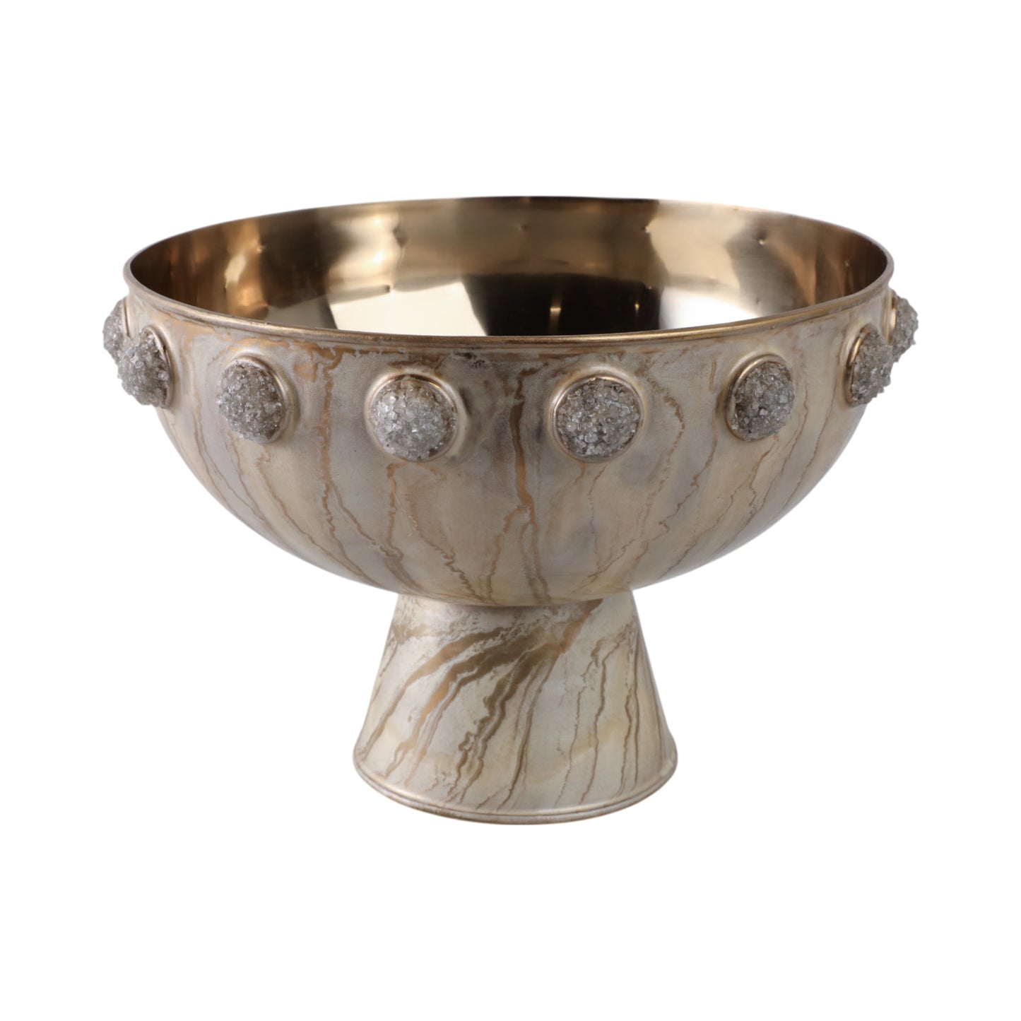 10" Frances Quartz Crystal And Steel Bowl