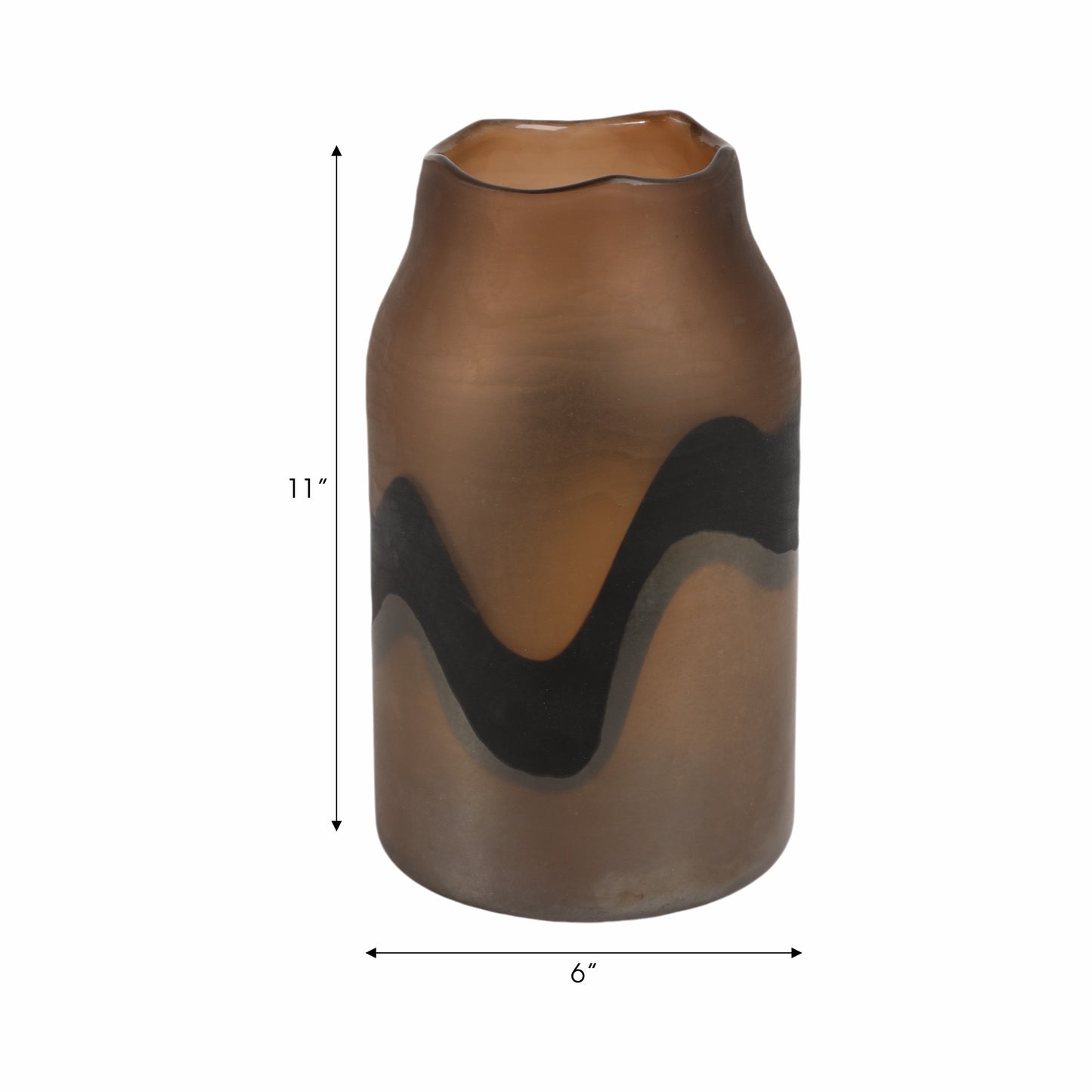 11" Mason Small Brown Glass Vase