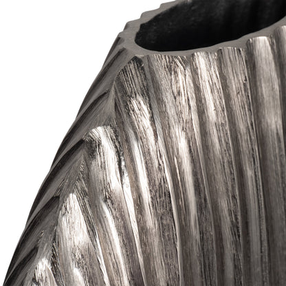 EV19178-02 |Metal, 13" Forli Medium Silver Vase