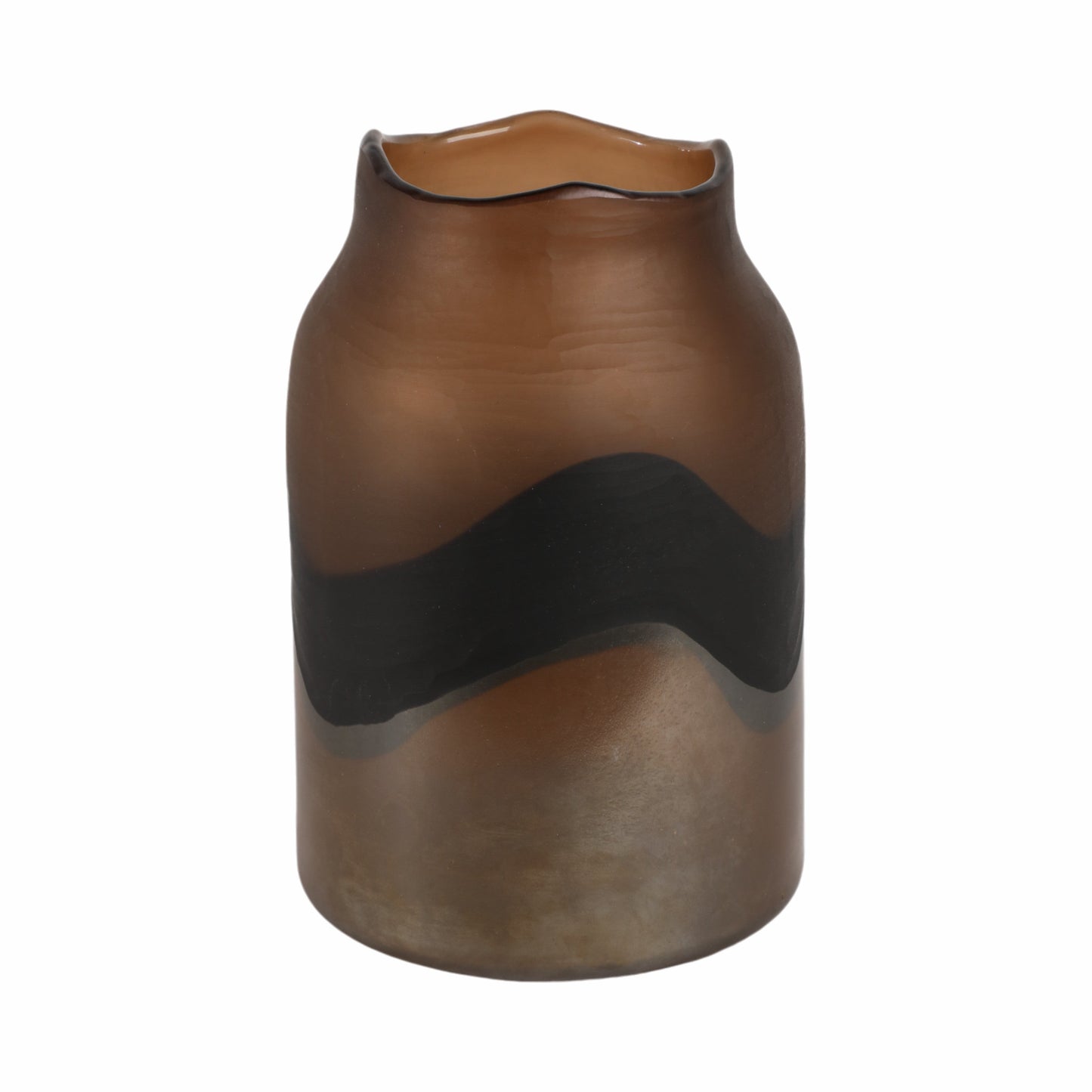 12" Mason Medium Brown Glass Vase