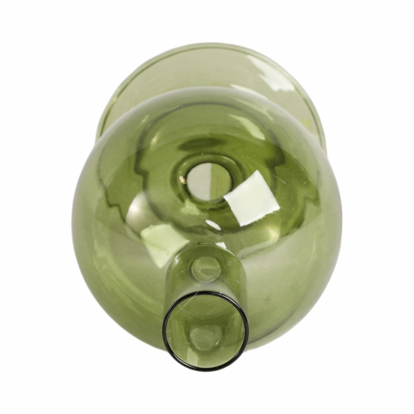 7" Glass Bubble Taper Candle Holder, Olive