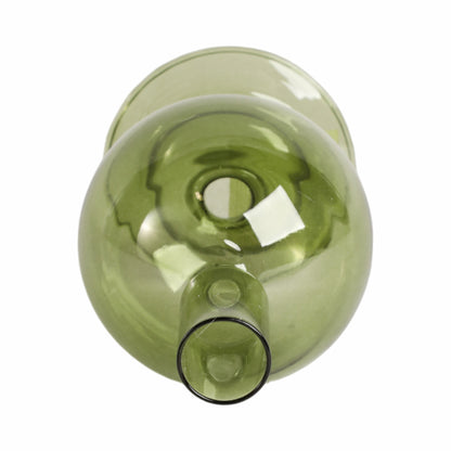 7" Glass Bubble Taper Candle Holder, Olive