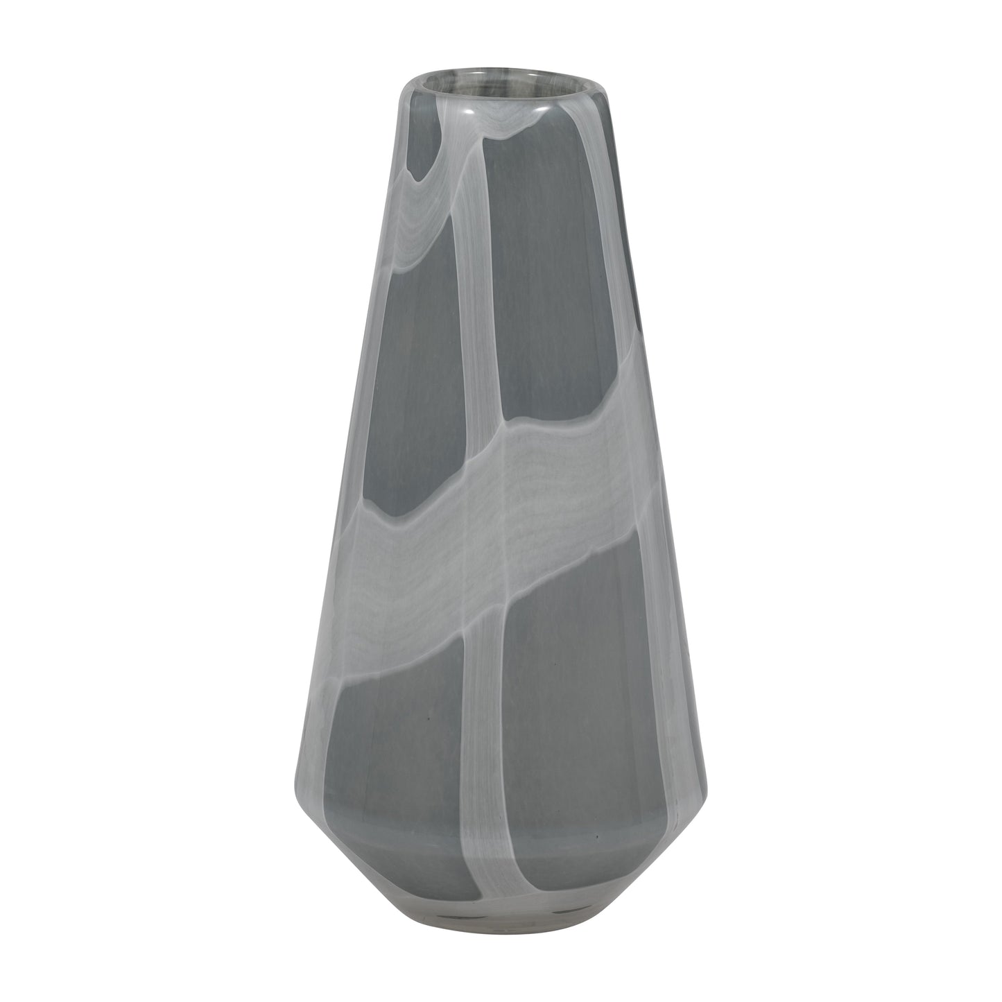 EV19697-03  7" VICTORIA SMALL GRAY GLASS VASE( Sagebrook Home  )