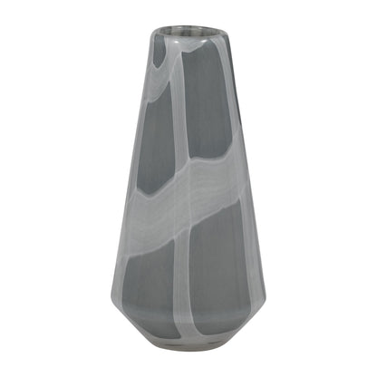 EV19697-03  7" VICTORIA SMALL GRAY GLASS VASE( Sagebrook Home  )