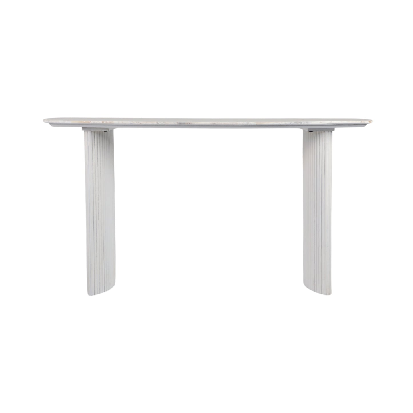 EV21206-03 |60"catalina Travertine&fluted Wood Console Tble/kd